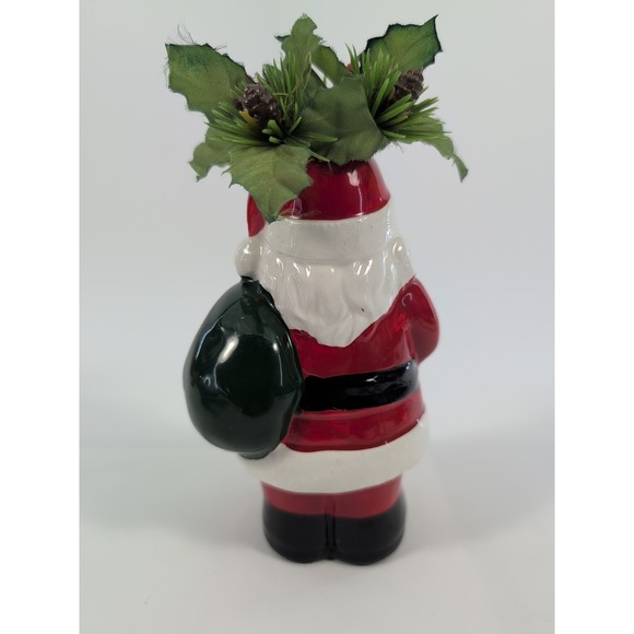 Vintage Santa 6" Planter Ceramin J.S.N. Made In Taiwan‎ Christmas Decor - Picture 2 of 8